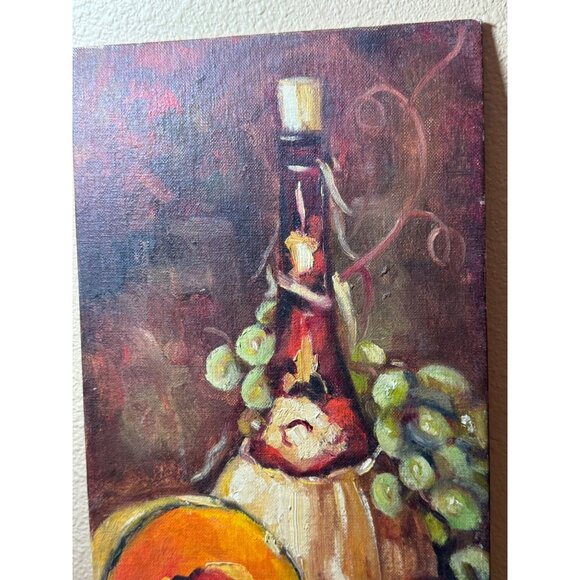 Vintage 1966 Still Life Painting On Grumbacher Canvas Panel 8" X 16" By Flossie - Picture 2 of 9